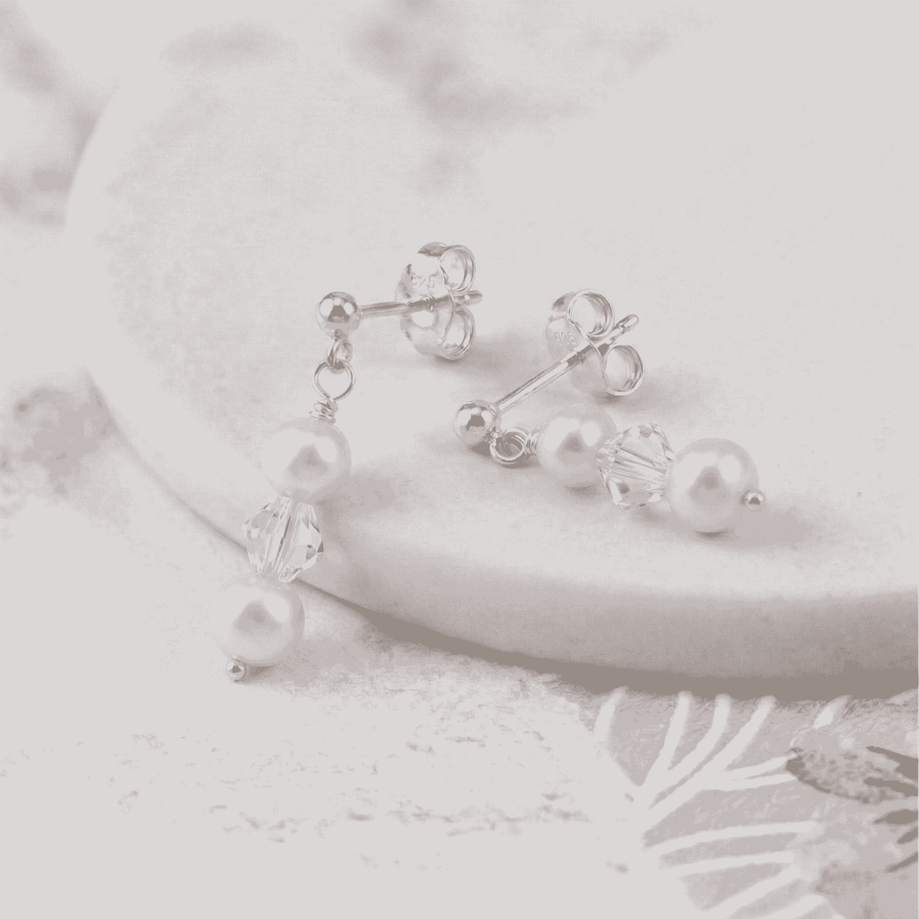Pearl and Crystal Drop Earrings
