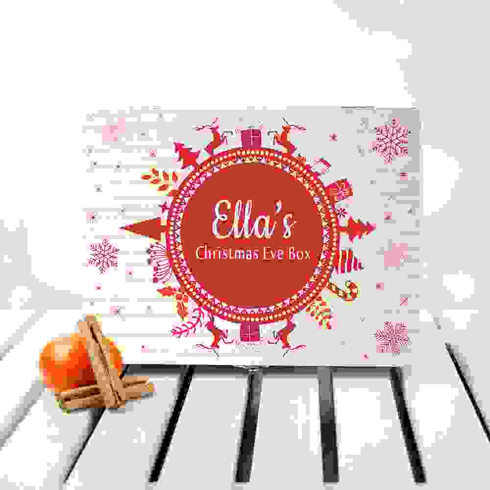 Personalised Snowflake Wreath Christmas Eve Box