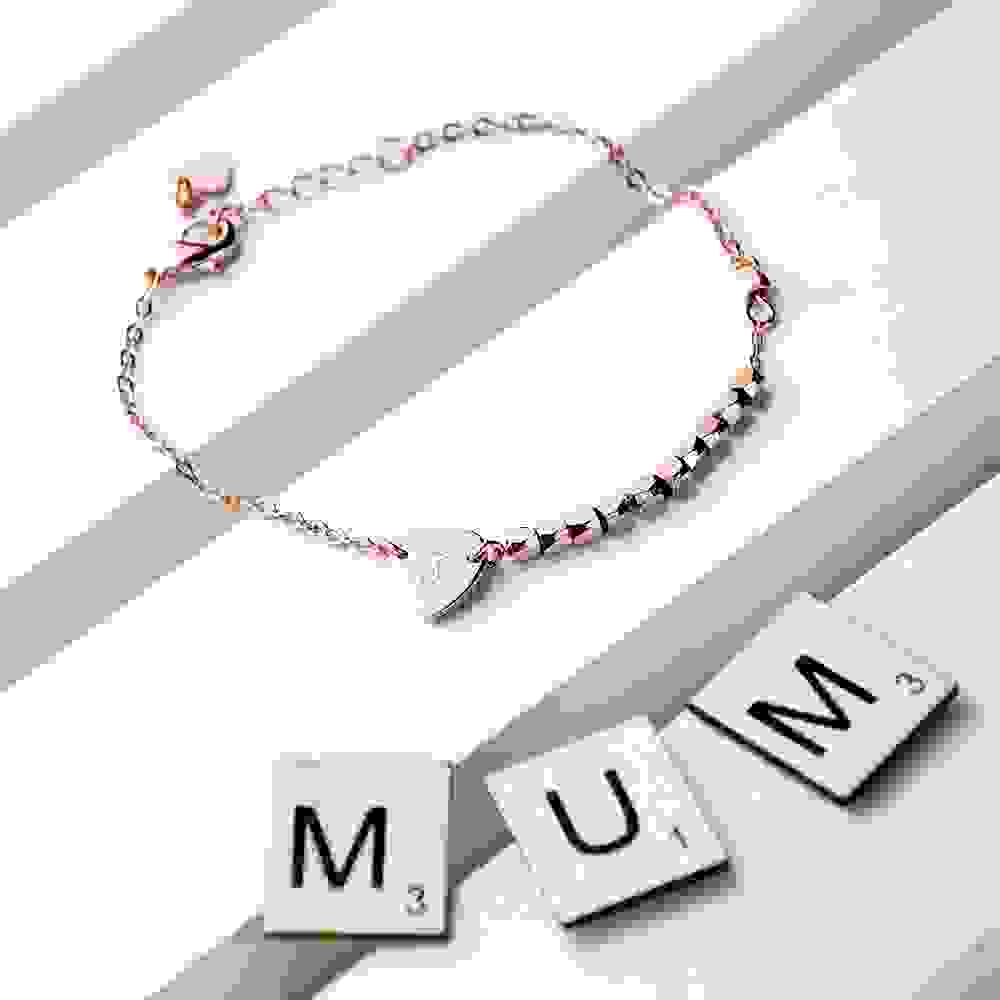 Personalised Rose Gold Heart Charm Bracelet