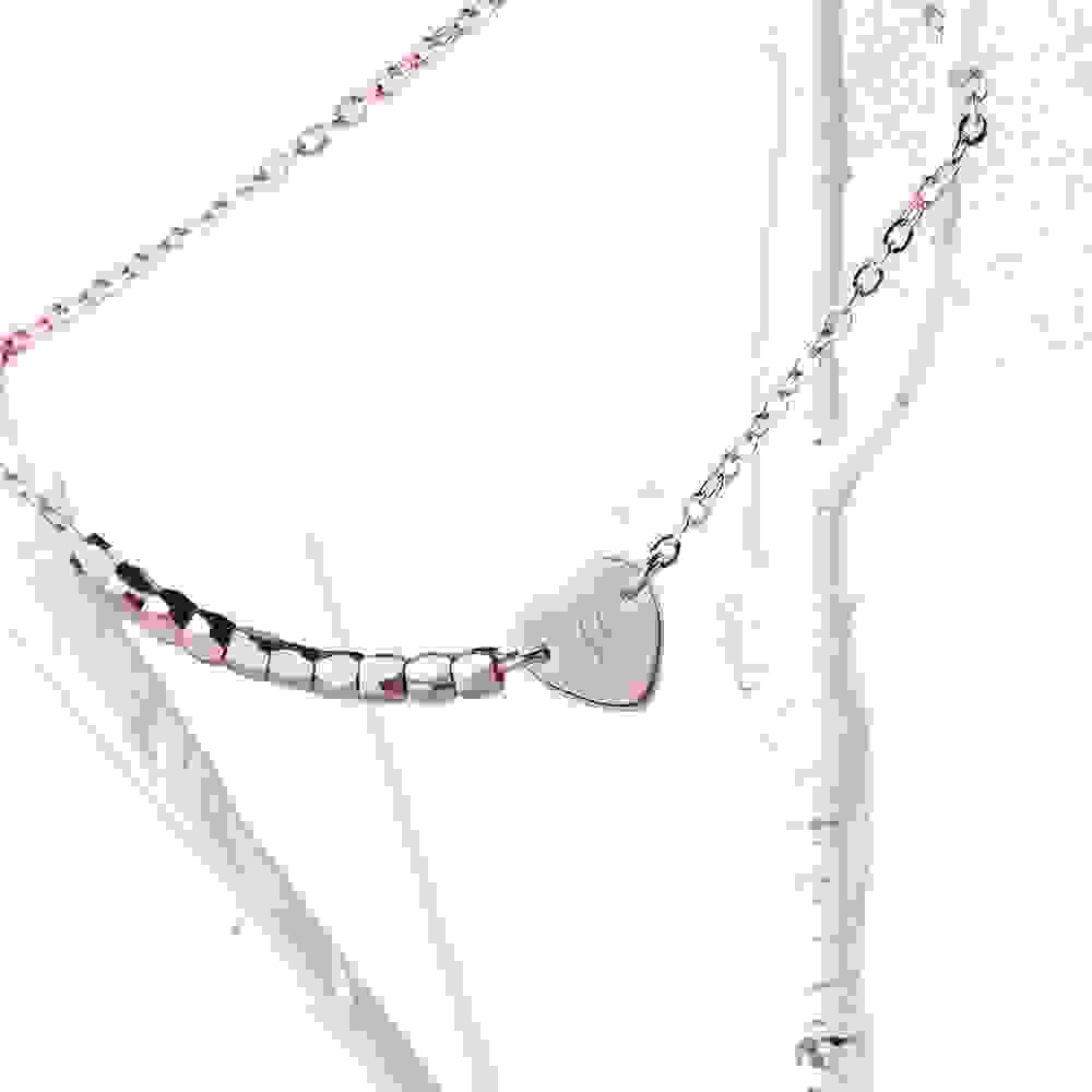 Personalised Rose Gold Heart Charm Bracelet