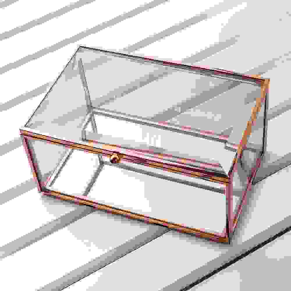 Personalised Rose Gold Glass Jewellery Box