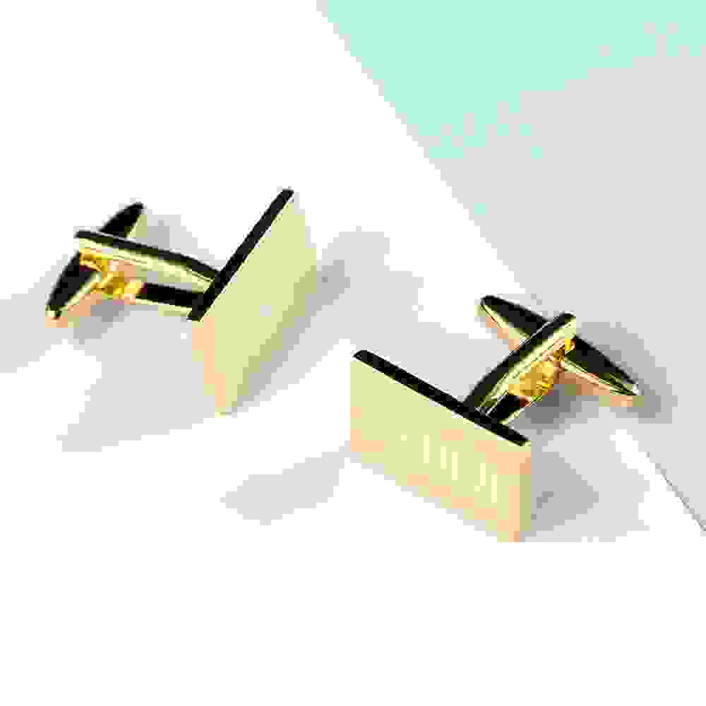 Personalised Rectangle Gold Plated Cufflinks