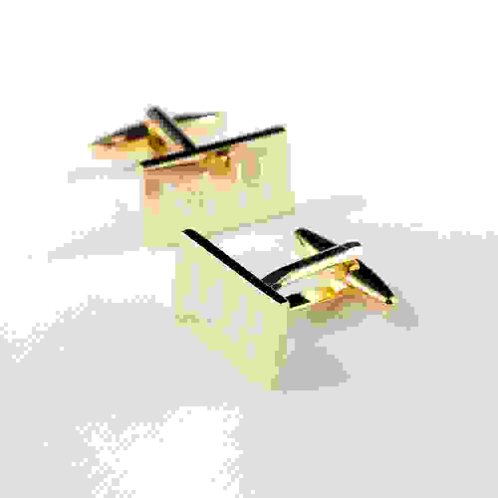 Personalised Rectangle Gold Plated Cufflinks