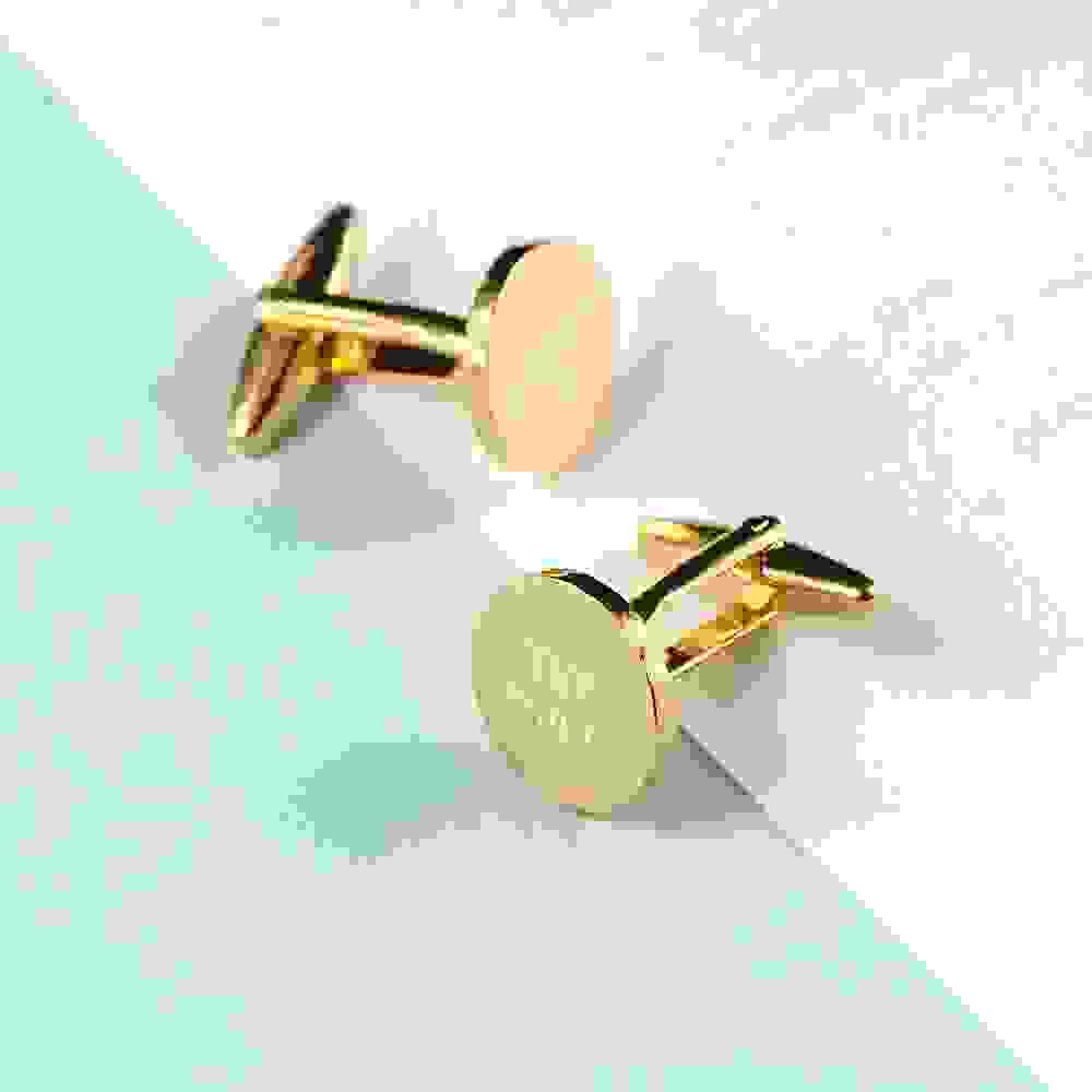 Personalised Round Gold Plated Cufflinks