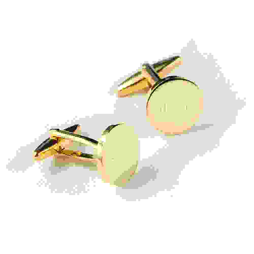 Personalised Round Gold Plated Cufflinks