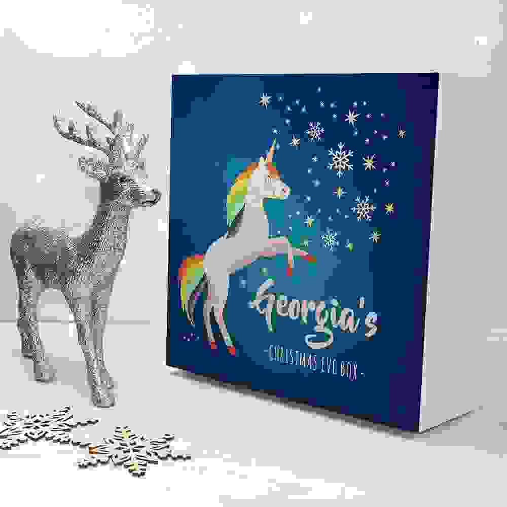 Personalised Rainbow Unicorn Christmas Eve Box