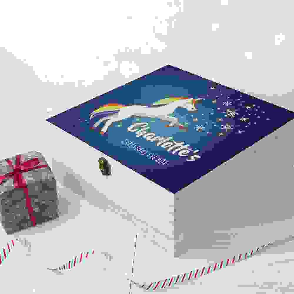 Personalised Rainbow Unicorn Christmas Eve Box