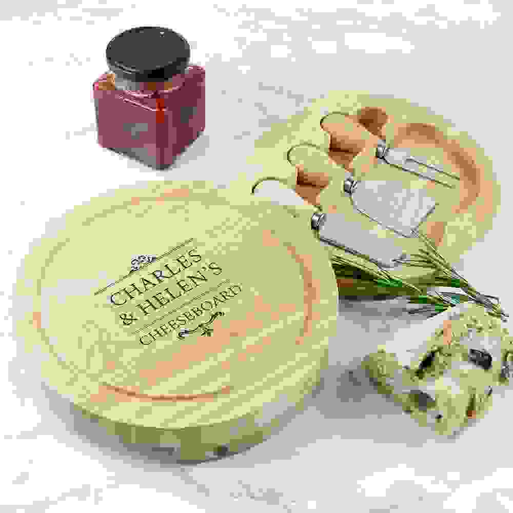 Personalised Traditional Couple's Cheese Board Set