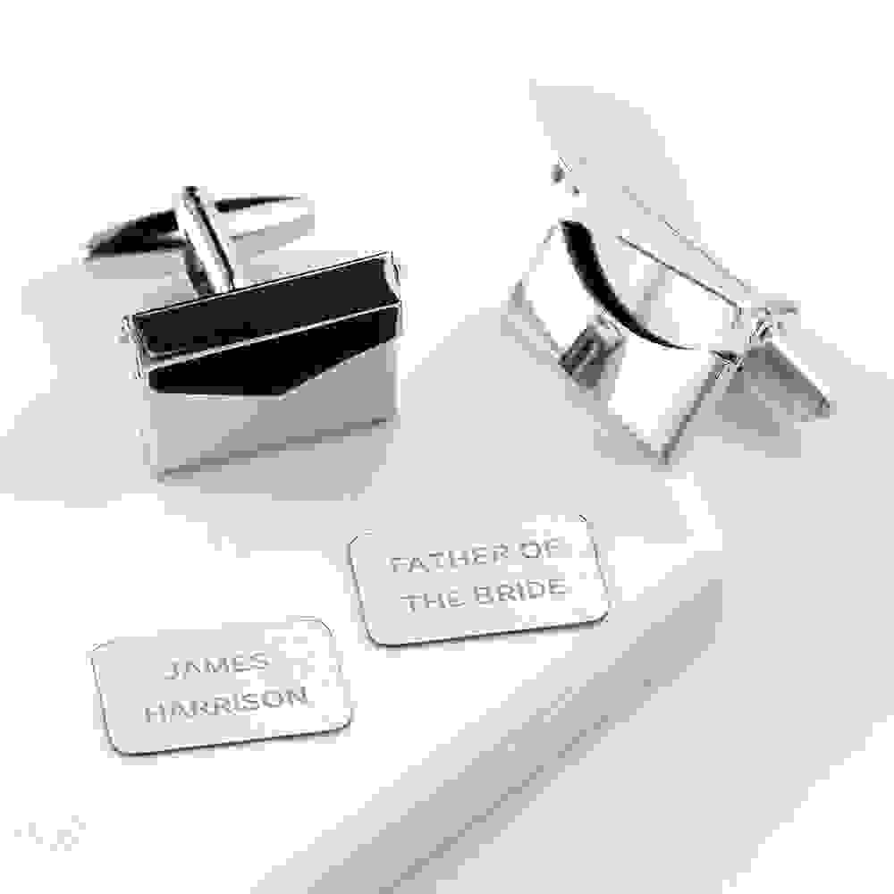 Personalised Silver Secret Message Envelope Cufflinks