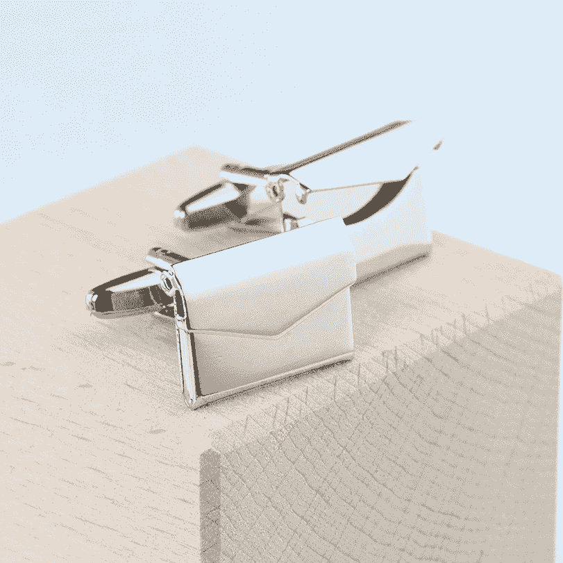 Personalised Silver Secret Message Envelope Cufflinks