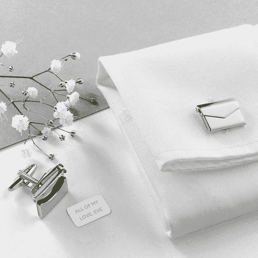 Personalised Silver Secret Message Envelope Cufflinks