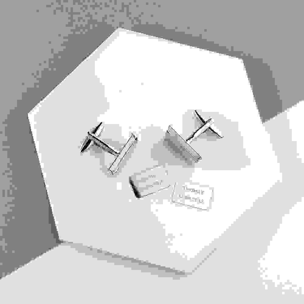 Personalised Silver Secret Message Envelope Cufflinks