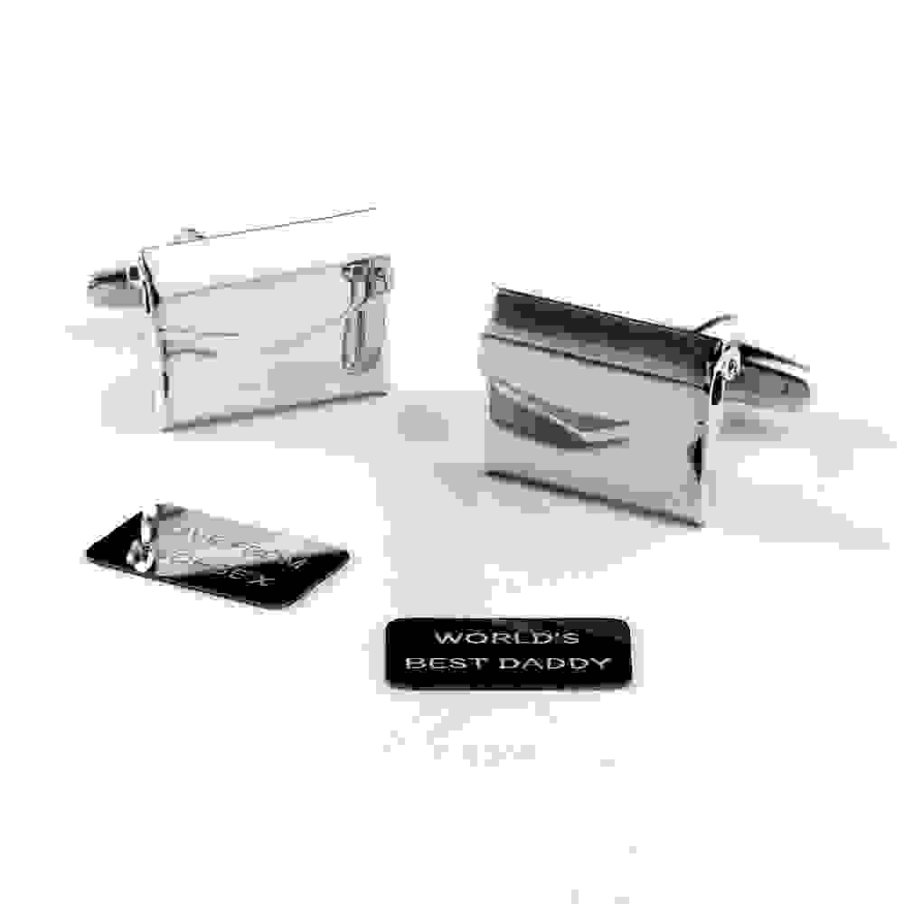 Personalised Silver Secret Message Envelope Cufflinks