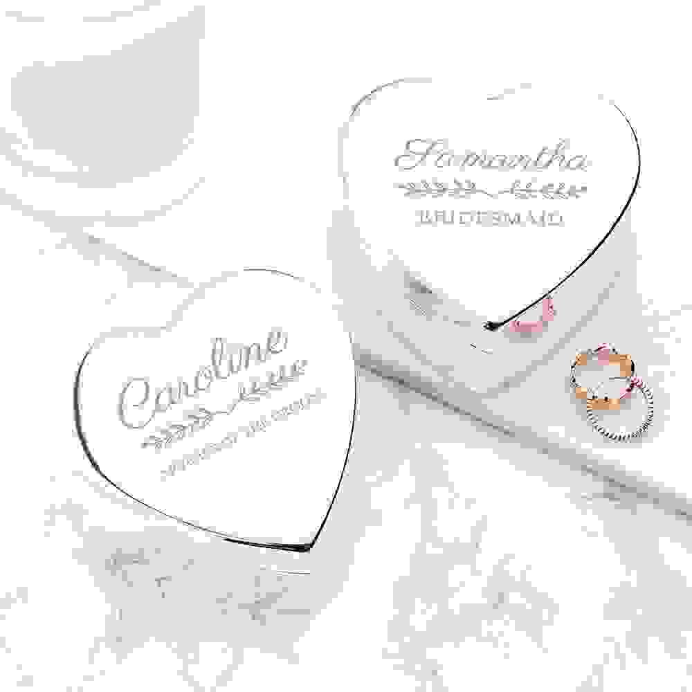 Personalised Bridal Party Heart Jewellery Box