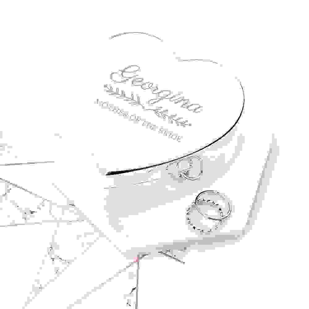 Personalised Bridal Party Heart Jewellery Box