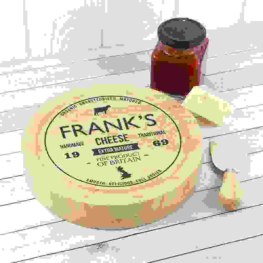 Personalised Traditional Round Cheese Board Set