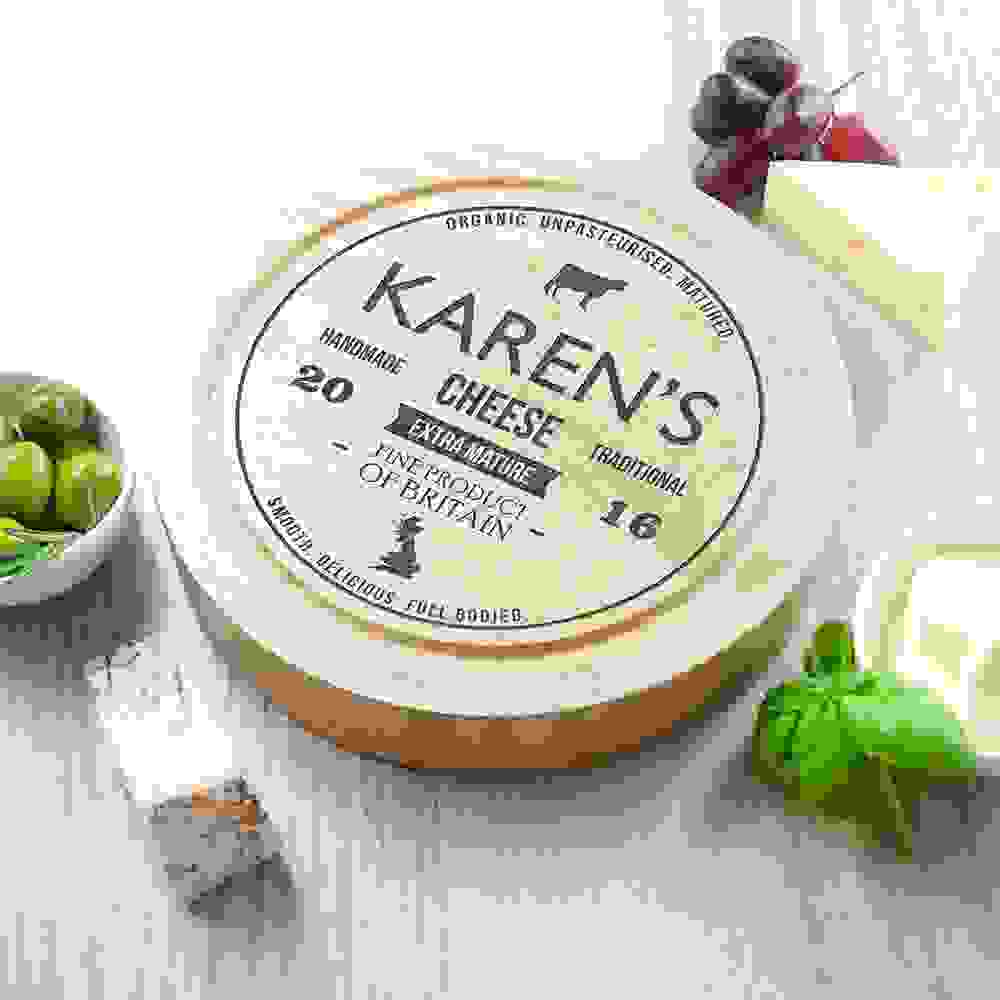 Personalised Traditional Round Cheese Board Set