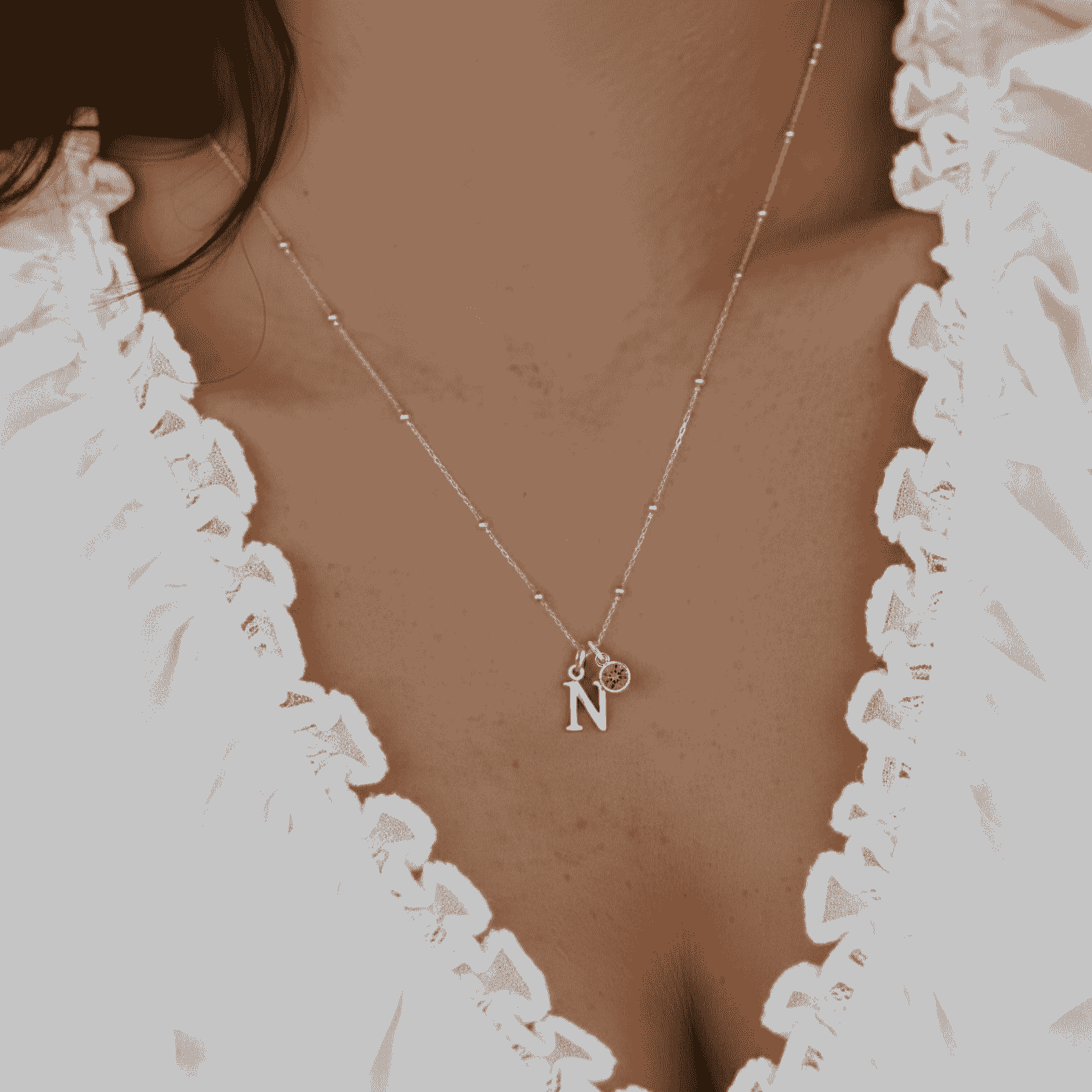 Initial & August Birthstone Necklace | Personalised Peridot Gift