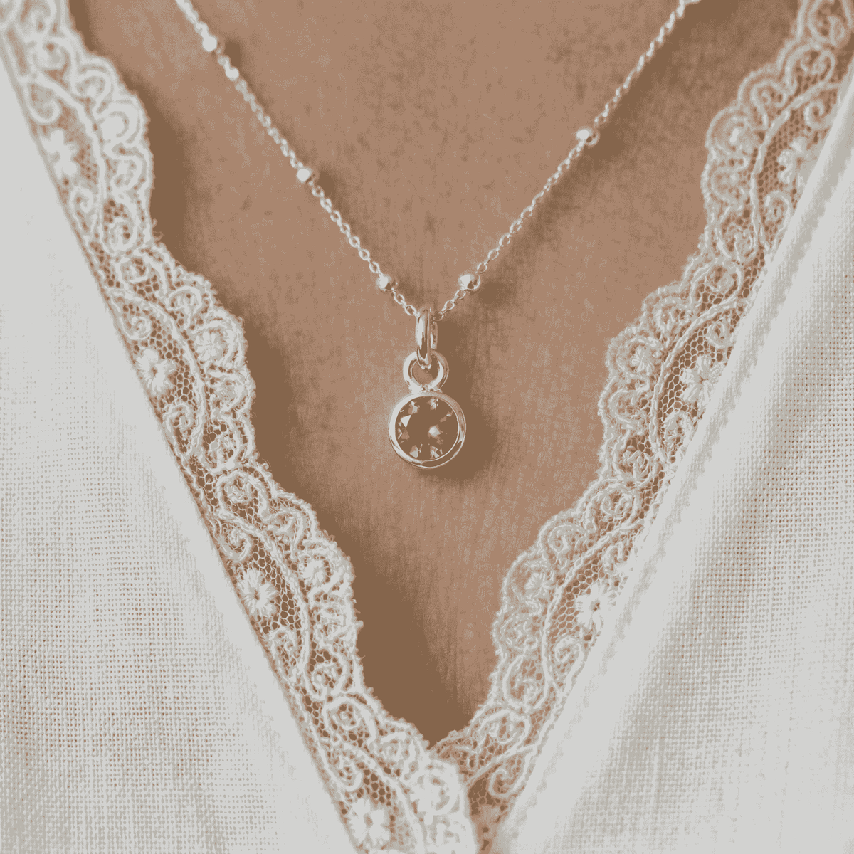 Silver Peridot August Birthstone Necklace