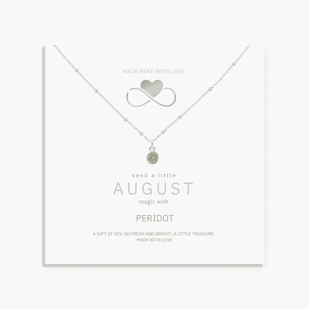 Silver Peridot August Birthstone Necklace