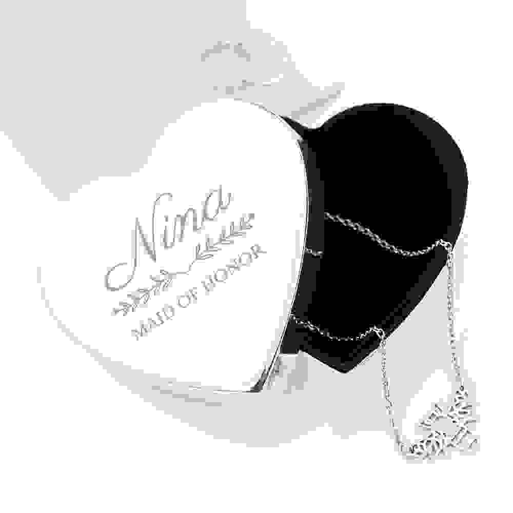 Personalised Bridal Party Heart Jewellery Box