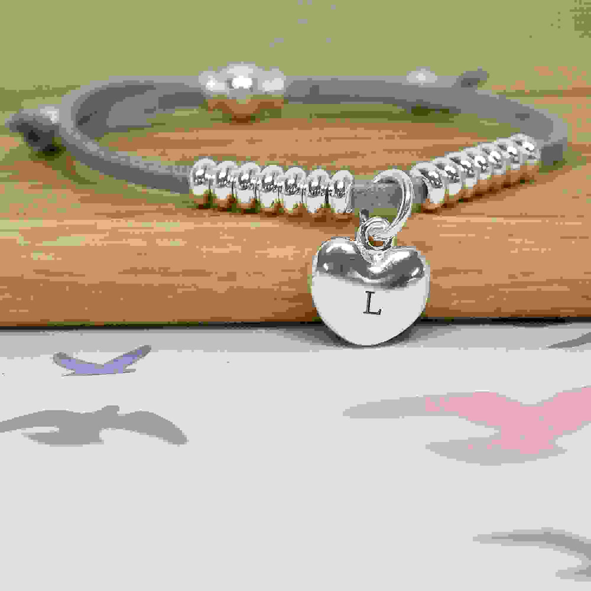 Personalised Silver Heart Friendship Bracelet