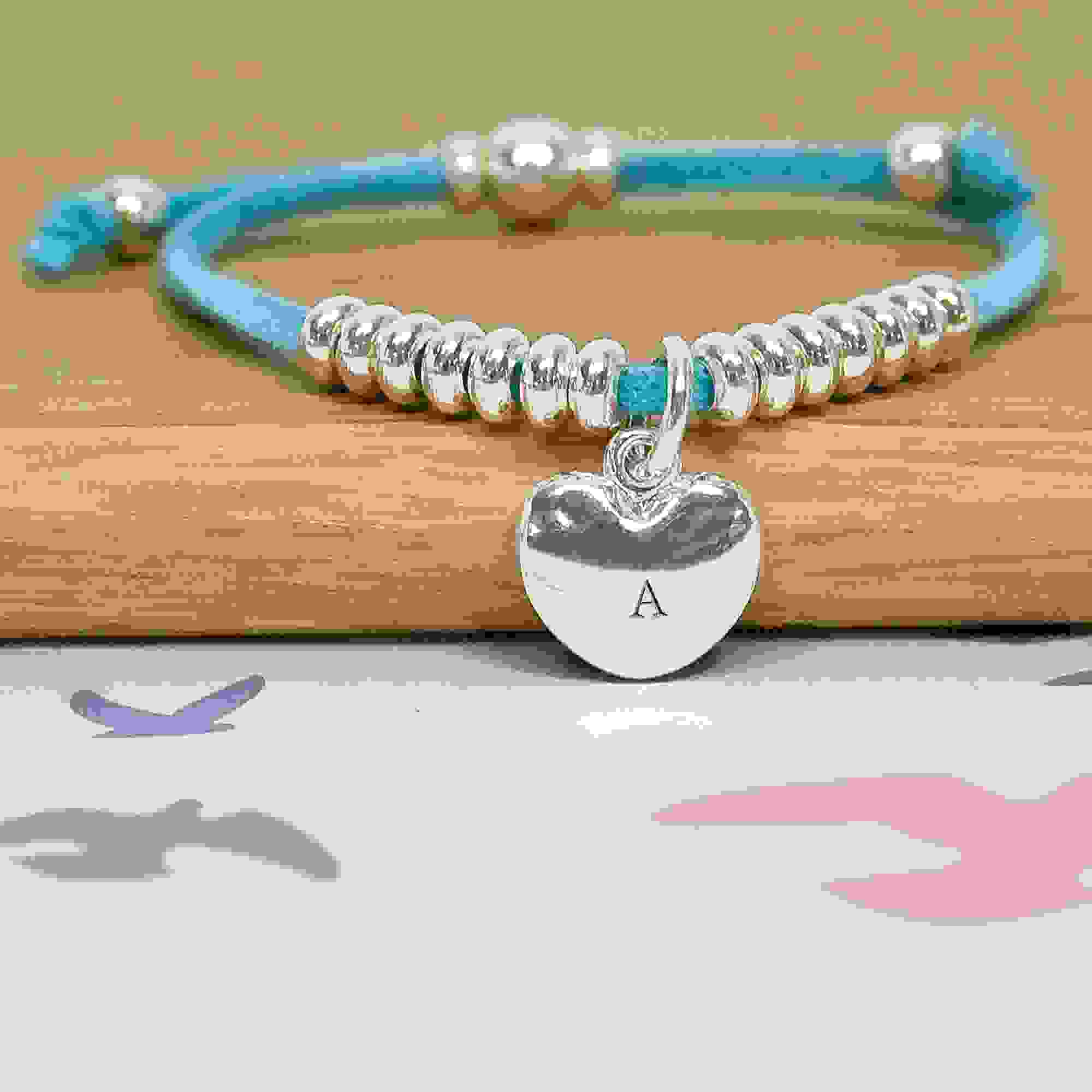 Personalised Silver Heart Friendship Bracelet