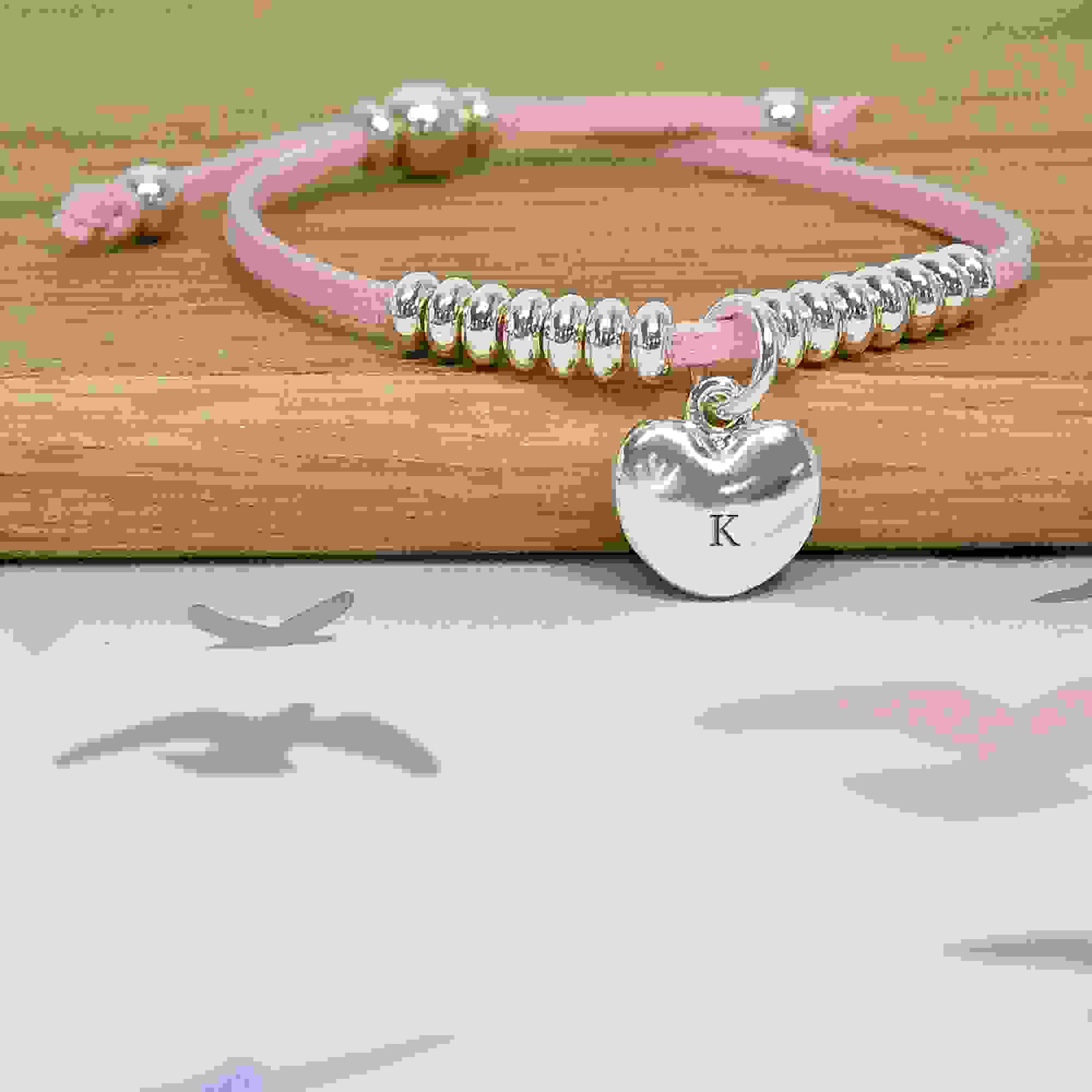 Personalised Silver Heart Friendship Bracelet
