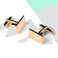 Personalised Rose Gold Plated Rectangle Cufflinks