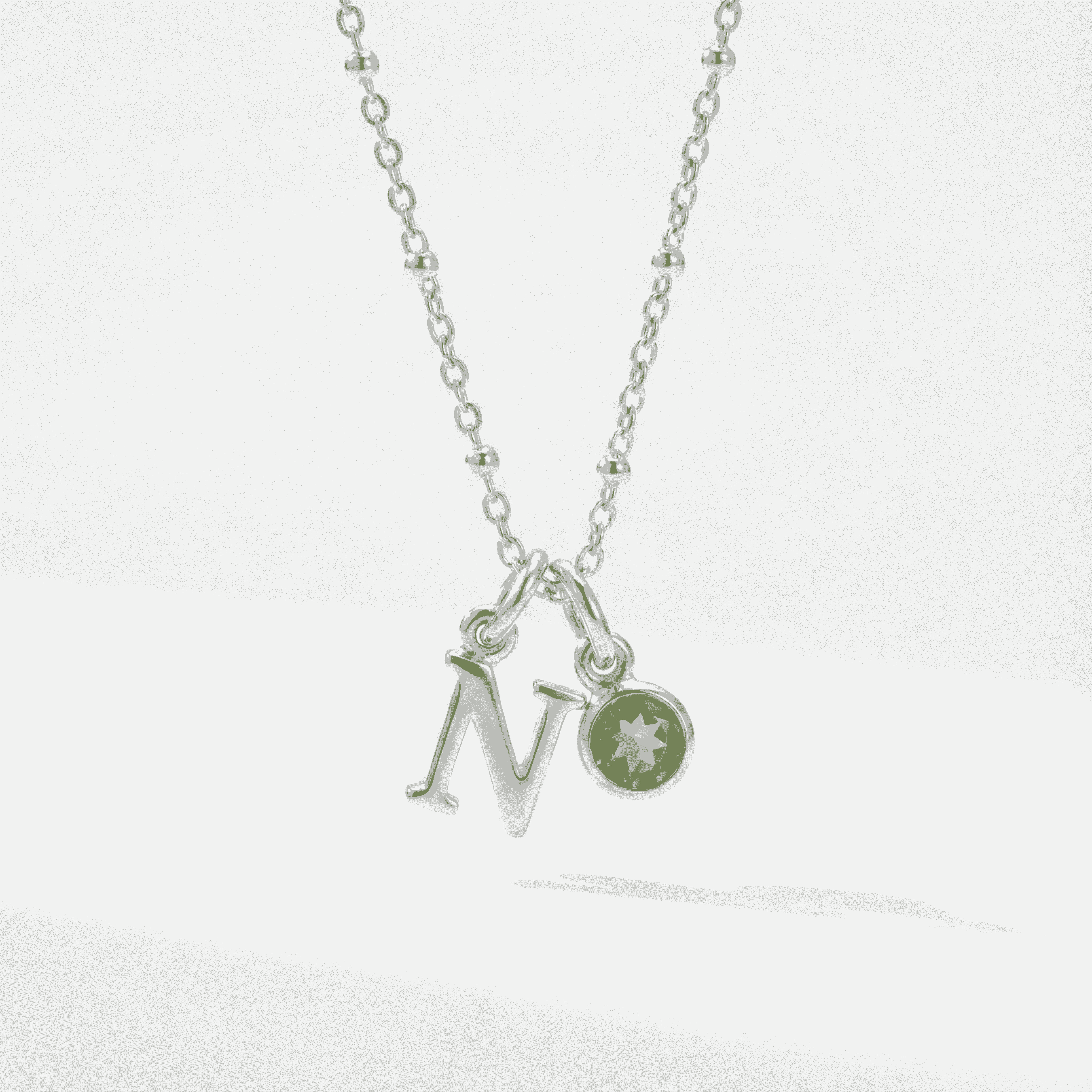 Initial & August Birthstone Necklace | Personalised Peridot Gift