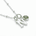 Initial & August Birthstone Necklace | Personalised Peridot Gift