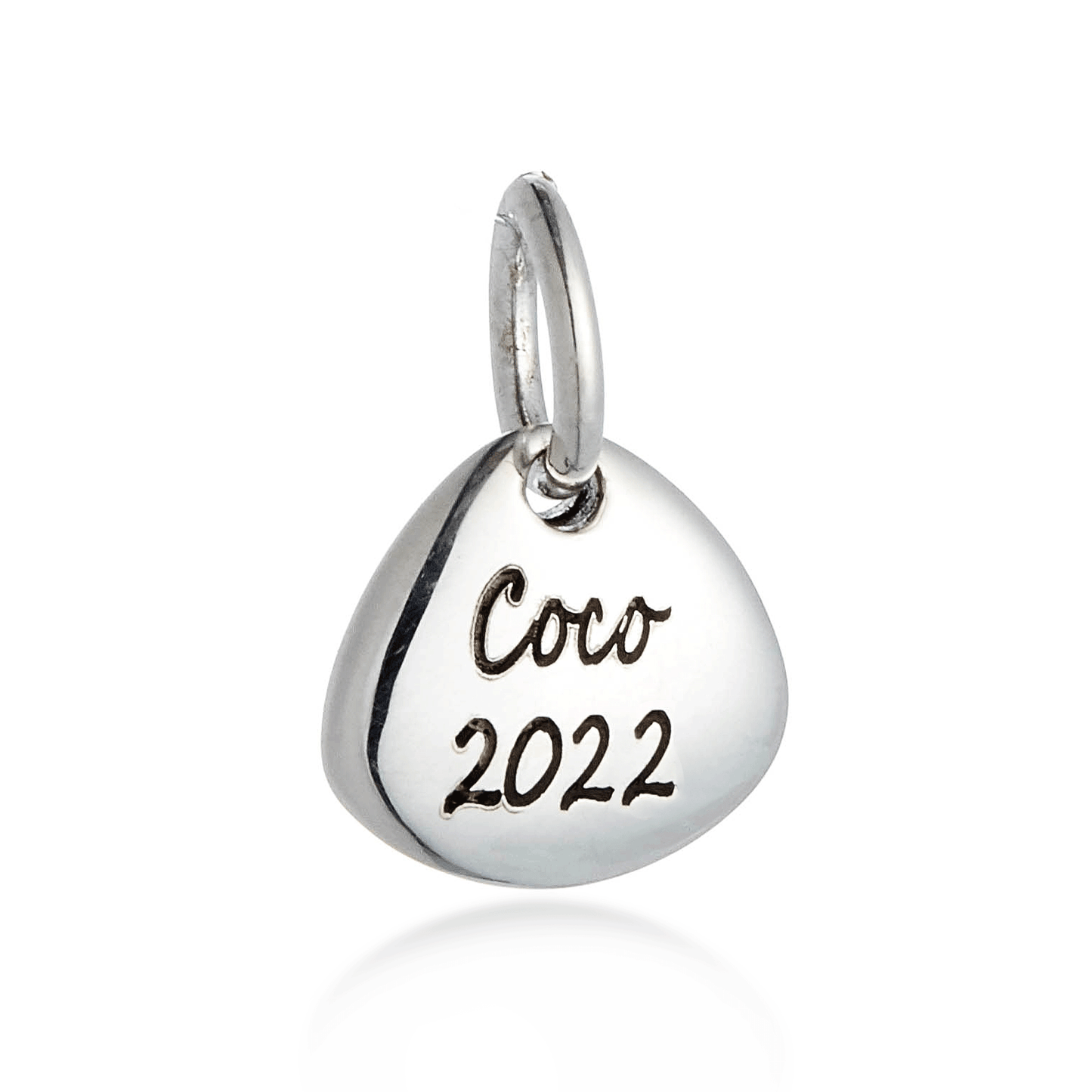 Pet Paw Print Personalised Silver Charm