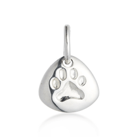 Pet Paw Print Personalised Silver Charm