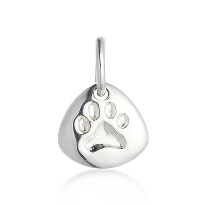 Pet Paw Print Personalised Silver Charm