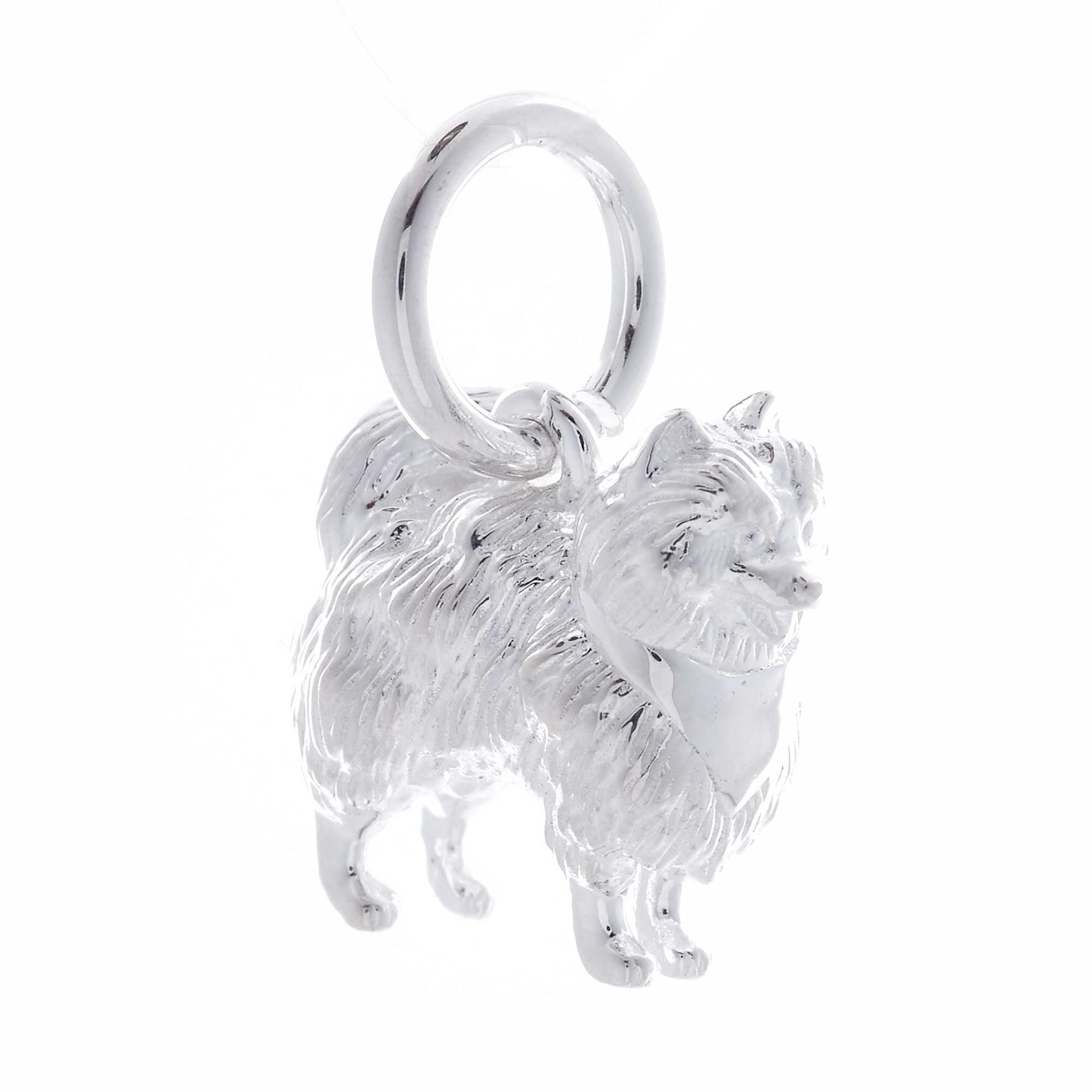 Pomeranian Silver Dog Charm