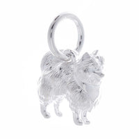 Pomeranian Silver Dog Charm