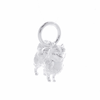Pomeranian Silver Dog Charm