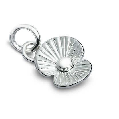 Poppy Flower Personalised Silver Charm