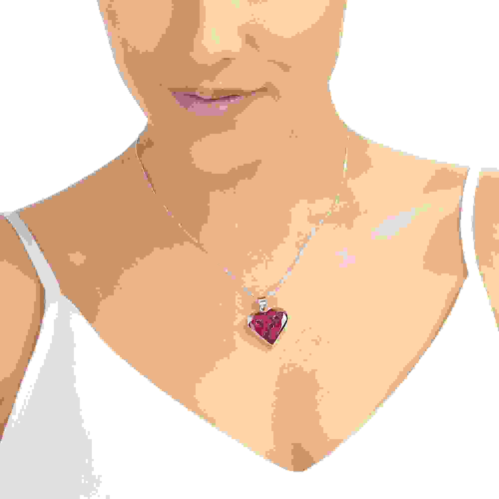 Poppy Heart Pendant Necklace