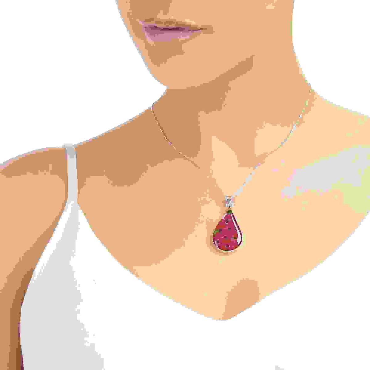 Poppy Teardrop Large Pendant Necklace