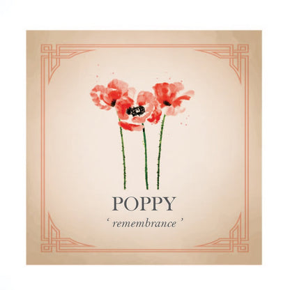 Poppy Flower Personalised Silver Charm