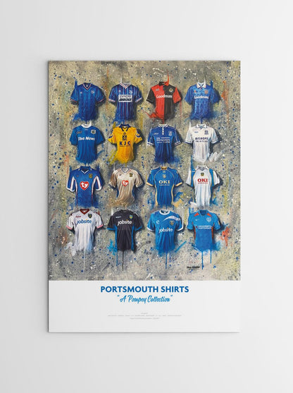 Portsmouth FC Shirts - A2 Signed Limited Edition Prints