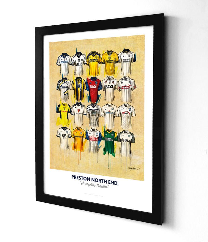 Preston North End FC Shirts - A2 Signed Limited Edition Prints