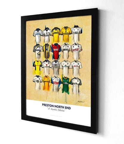 Preston North End FC Shirts - A2 Signed Limited Edition Prints