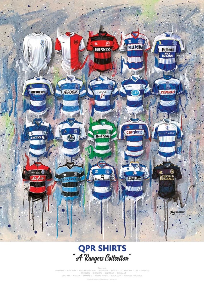 QPR FC Shirts - A2 Signed Limited Edition Prints