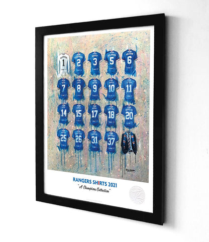 Rangers Champions A3 Framed Print – Iconic Shirt Wall Art