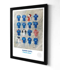 Rangers A3 Framed Print – Iconic Rangers Shirt Wall Art