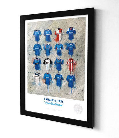 Rangers A3 Framed Print – Iconic Rangers Shirt Wall Art