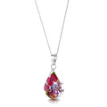 Mixed Flower Teardrop Pendant Necklace