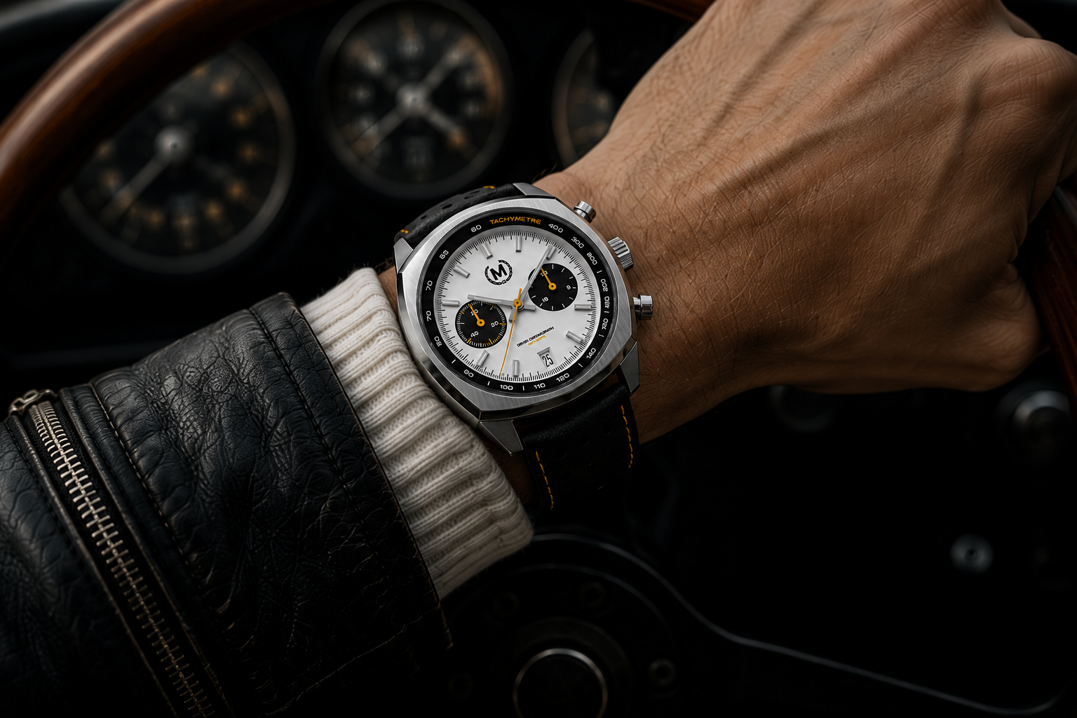 Driver Chronograph MKII Meca-Quartz, Panda - SJR London Timepiece